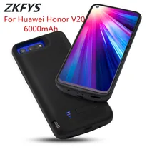 Zkfys 6000 мА/ч, Батарея чехол для huawei Honor V20 резервного копирования Батарея Зарядное устройство крышка Мощность Дело power Bank для huawei Honor V20 Батарея чехол