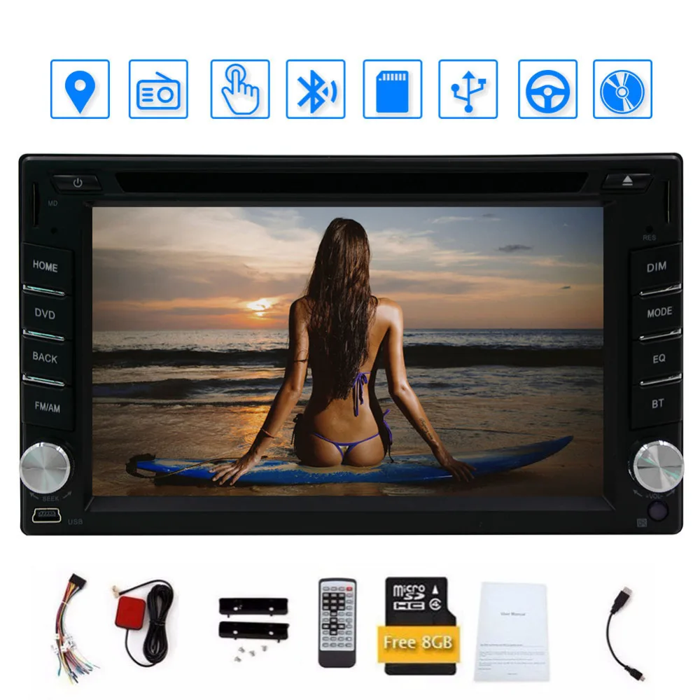 In dash Double 2 din LCD Touch Screen font b Car b font DVD player font
