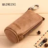 Brand New Women Men's Cowhide Leather Zipper Purse Bag Retro Car Key Wallets Fashion Multi-functional Housekeeper Holders ► Photo 2/6