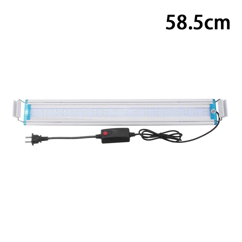 

Mising 58.5CM Aquarium LED Light Aluminum Adjustable LED Aquarium Light Fish Tank Panel Lamp Blue+White AC220V 16W US Plug