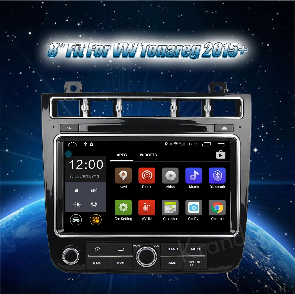 Discount Krando 8" Android 8.0 car navigation multimedia system DVD player GPS for VW touareg 2015 2016 1017 audio radio 3G DAB bluetooth 0