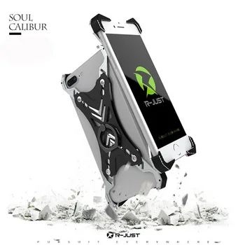 

R-just For Apple iPhone 7 Case Cover Universal Slim Metal Aluminum Protective Bumper Phone Cases for iPhone 7/8/6 6s plus/7 plus