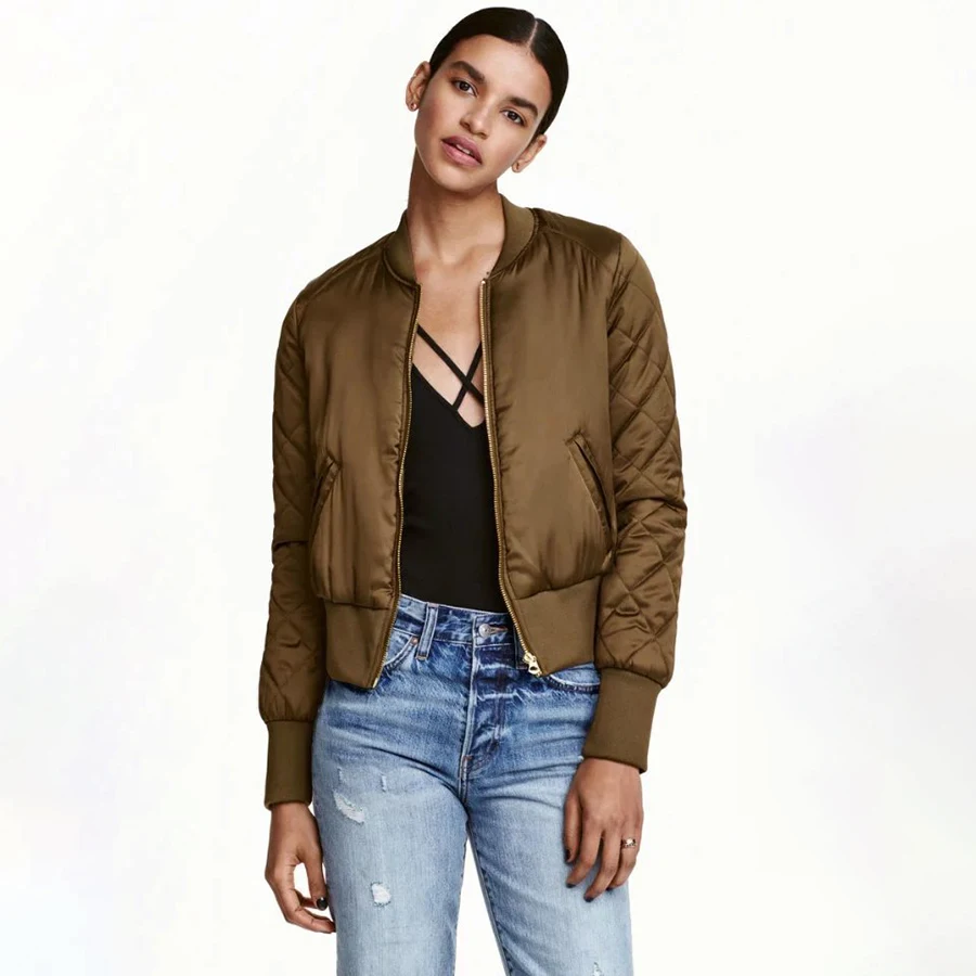 College Bomber Jacket Woman Winter Warm Loose Baseball Fashion Womens