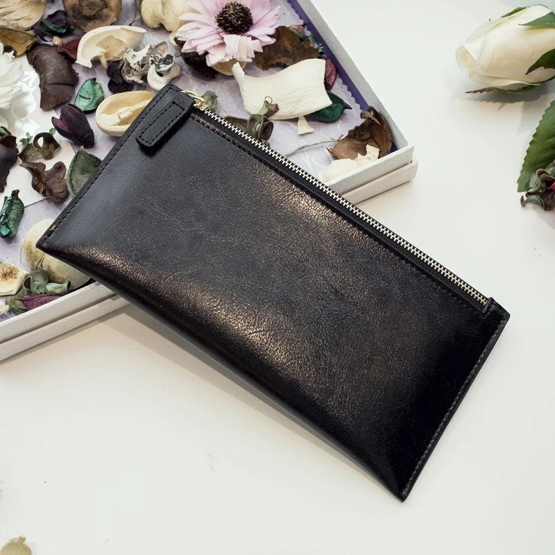 

High quality genuine leather wallet cowhide women wallets multifunctional long design Wallet Zipper Coin Purse Card Holder