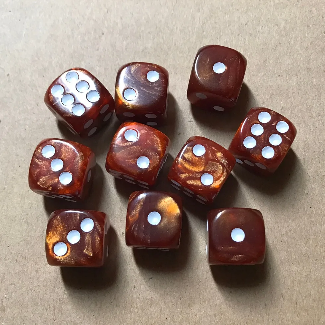 10Pcs/Set New Colorful 6 Sided Dice Round Corner Pearl Gem Dices 16mm Playing Table Game Entertainment Supplies 10Pcs/Set New Colorful 6 Sided Dice Round Corner Pearl Gem Dices 16mm Playing Table Game Entertainment Supplies