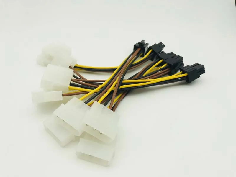 5PCS PCI-E 6Pin Female to Molex 4pin x2 Splitter SATA Power Cable Power PCI Express Extension Cables 15CM for BTC Miner Mining