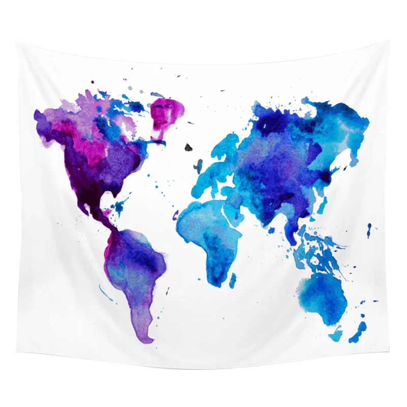 Карта мира гобелен настенный гобелен океан 150*200 см принт гобелен из полиэстера на заказ богемный домашний декор дизайн настенный гобелен - Цвет: GT15-17