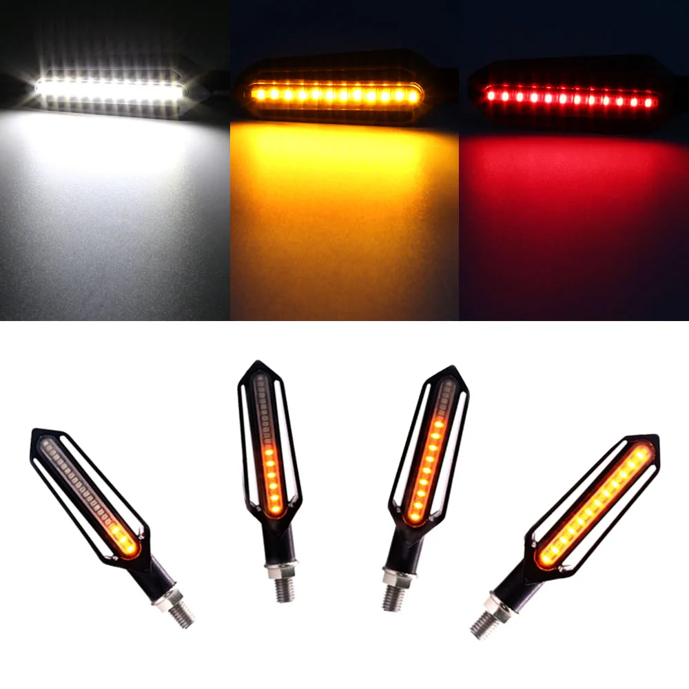 

4 pcs Motorcycle Turn Signals LED Lights 12V Three-use Clignotant Led Moto Flowing Turn Signal Motorcycle LED Warning Indicator