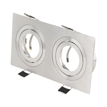 

adjustable Square Double head LED Downlight Ceiling Fitting Base MR16 GU10 diameter 50mm Beam Rotatable Indoor Light Accessories