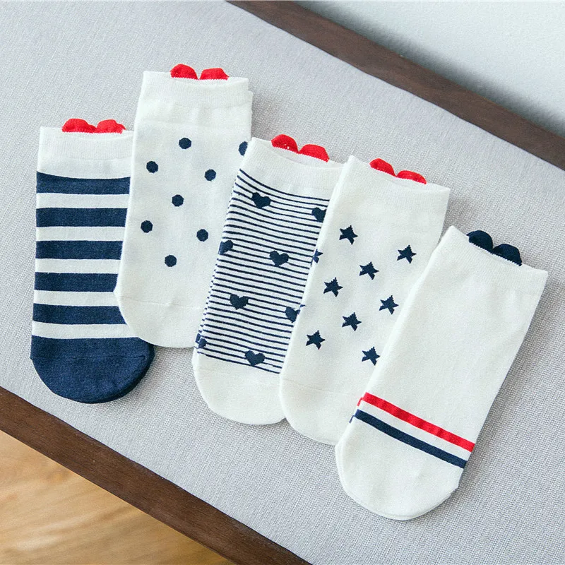 

Free Shipping 2018 New 5pairs 22cm Cotton Kawaii Comfortable Soft Girl Women's Socks Ankle Low Female Invisible Girl Stretch