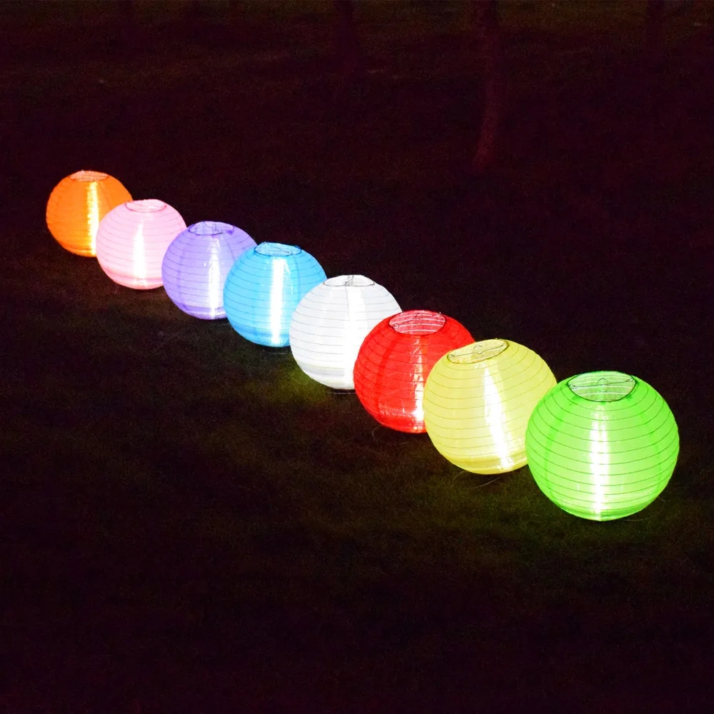 Lantern Solar Light LED Hanging Ball Nylon Lantern Fairy Lights For Garden Decoration Wedding Solar Light With Battery 12inch
