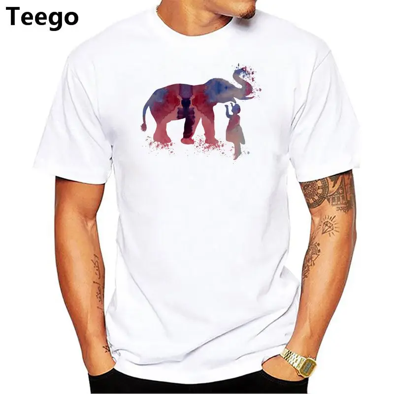 Elephant t shirt Men Print T-Shirts Fashion Short Sleeve O Neck Tees | Мужская одежда