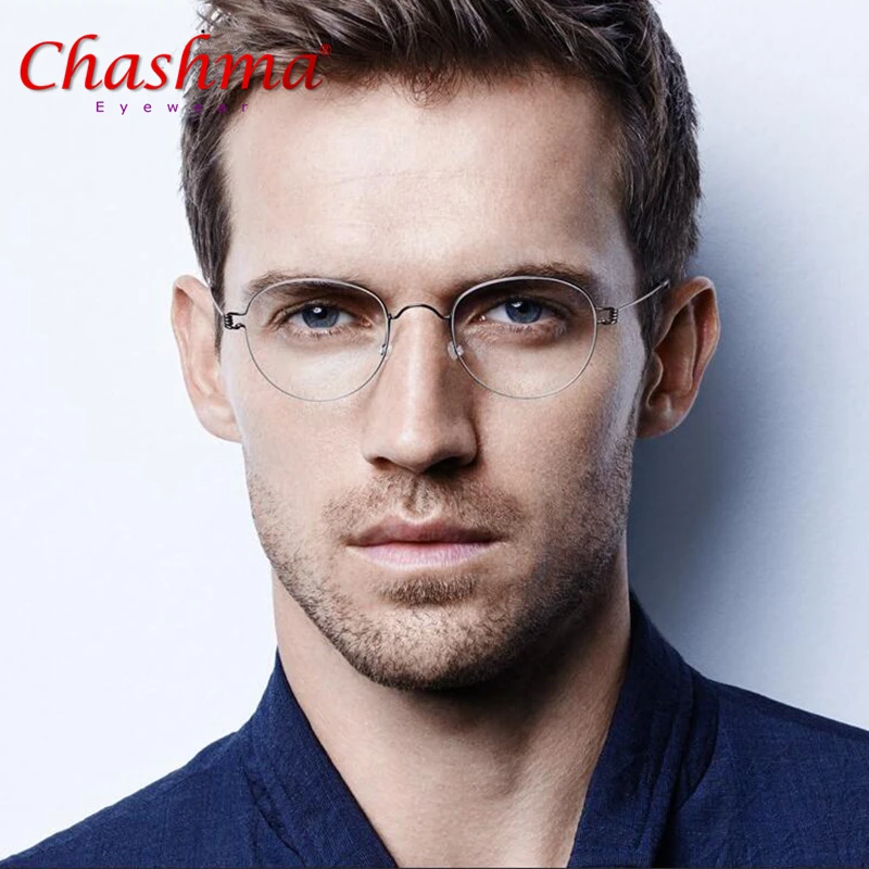 

Ultralight Titanium Rim Morten Korean Round Glasses Frame Men Myopia Eyeglasses Optical Frames Women Screwless Eyewear