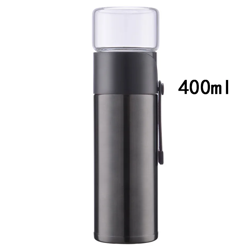 black 400ml Новинка, вакуумные термосы из нержавеющей стали, термос, для улицы, для офиса, чашка, горячая холодная термальная бутылка для воды, подарок 350/500/дропшиппинг - Цвет: black 400ml