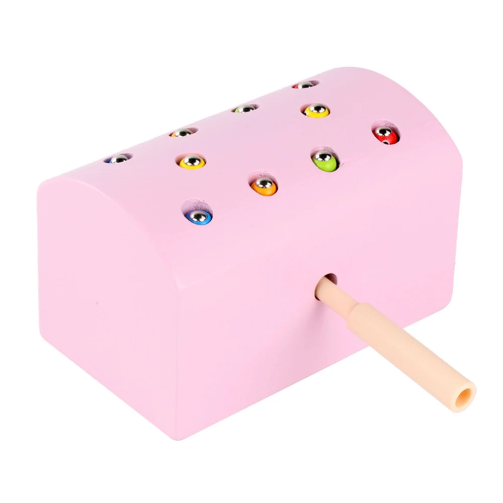 Children Montessori Educational Insects Basic Educational Development Wooden Magnetic Catch Insects Game Toys Kids - Цвет: Небесно-голубой
