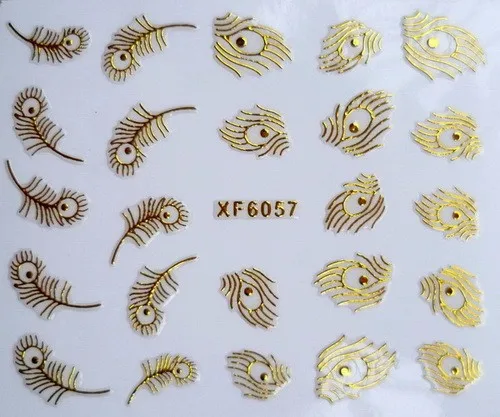 XF6057-2015-New-Gold-Silver-Fashion-style-Water-Transfer-Stickers-3D-Design-DIY-Nail-Art-Decorations