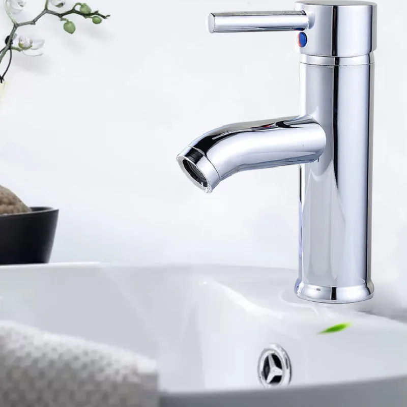 Смеситель для раковины медный с гальваническим покрытием современный кран