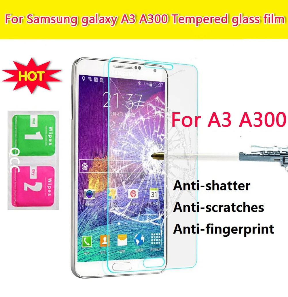 Горячая с уровнем твердости 9H из закаленного стекла для Samsung Galaxy A3 A5 A7 A8 2015 защиты
