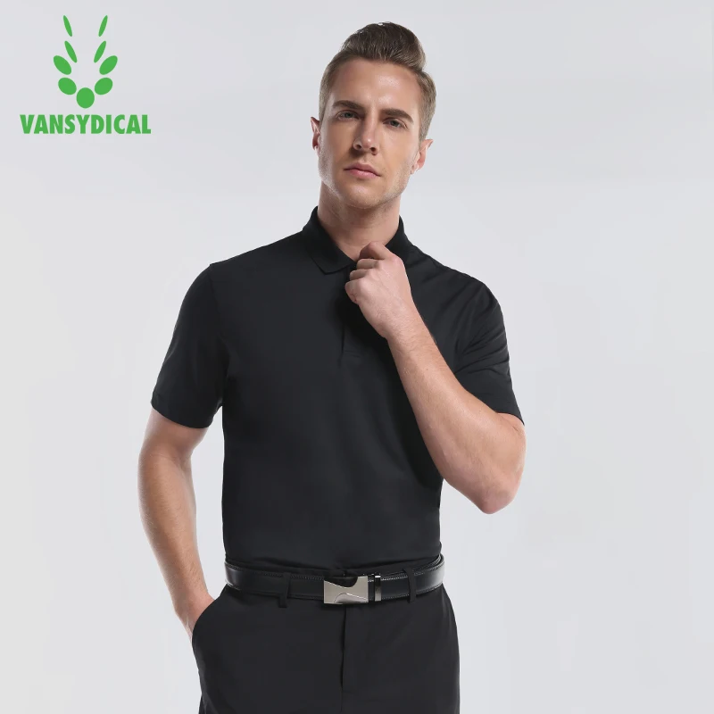 Vansydical Мужская рубашка для гольфа короткий рукав теннисные майки дышащие Glof Training Golf Polo летняя дышащая, с коротким рукавом, рубашка
