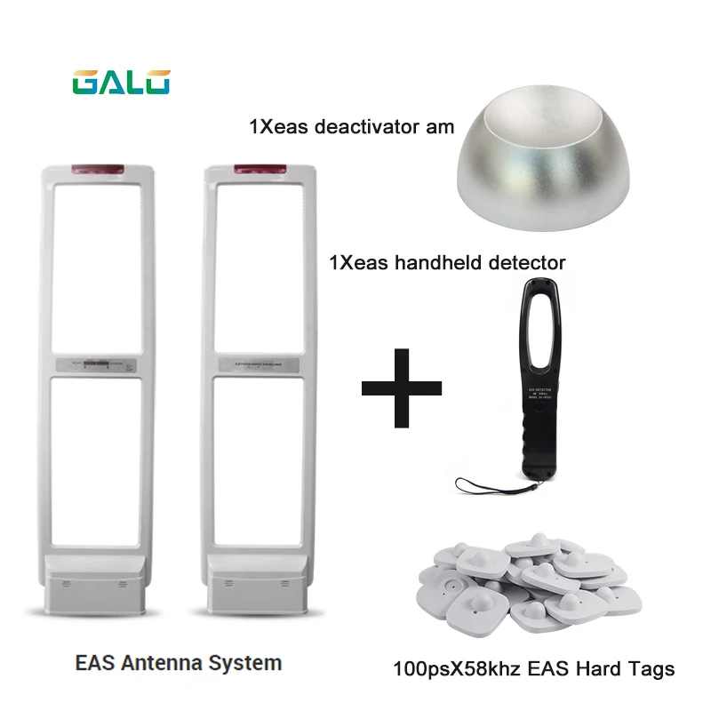Высококачественный EAS антенна EAS система безопасности с жесткими этикетками метки и Деактиватор и портативный тестер