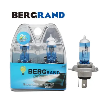 

2PCS H4 Halogen Lamp 12V 60/55W Super Vision Ultra 4300K Xenon White Head Lamp Hard Glass Far&Near Beam Light Bulb for Auto