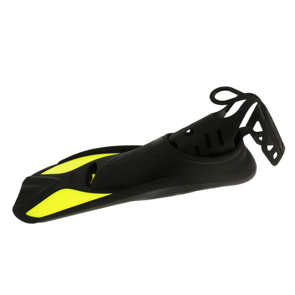 Perfeclan 2019 Kid Adult Full Foot Short Fins Scuba Diving Swim Training Flippers Yellow Snorkeling Swimming Fins   