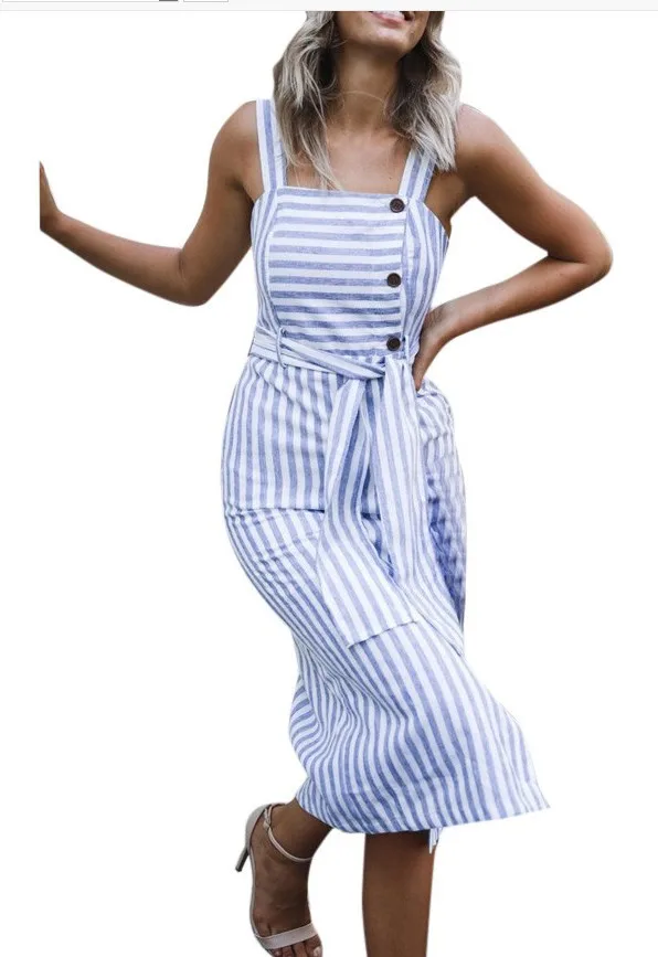Fashion Button Down Dress Women's Stripe Long Boho Beach Summer Sarafan Vestidos mujer | Женская одежда