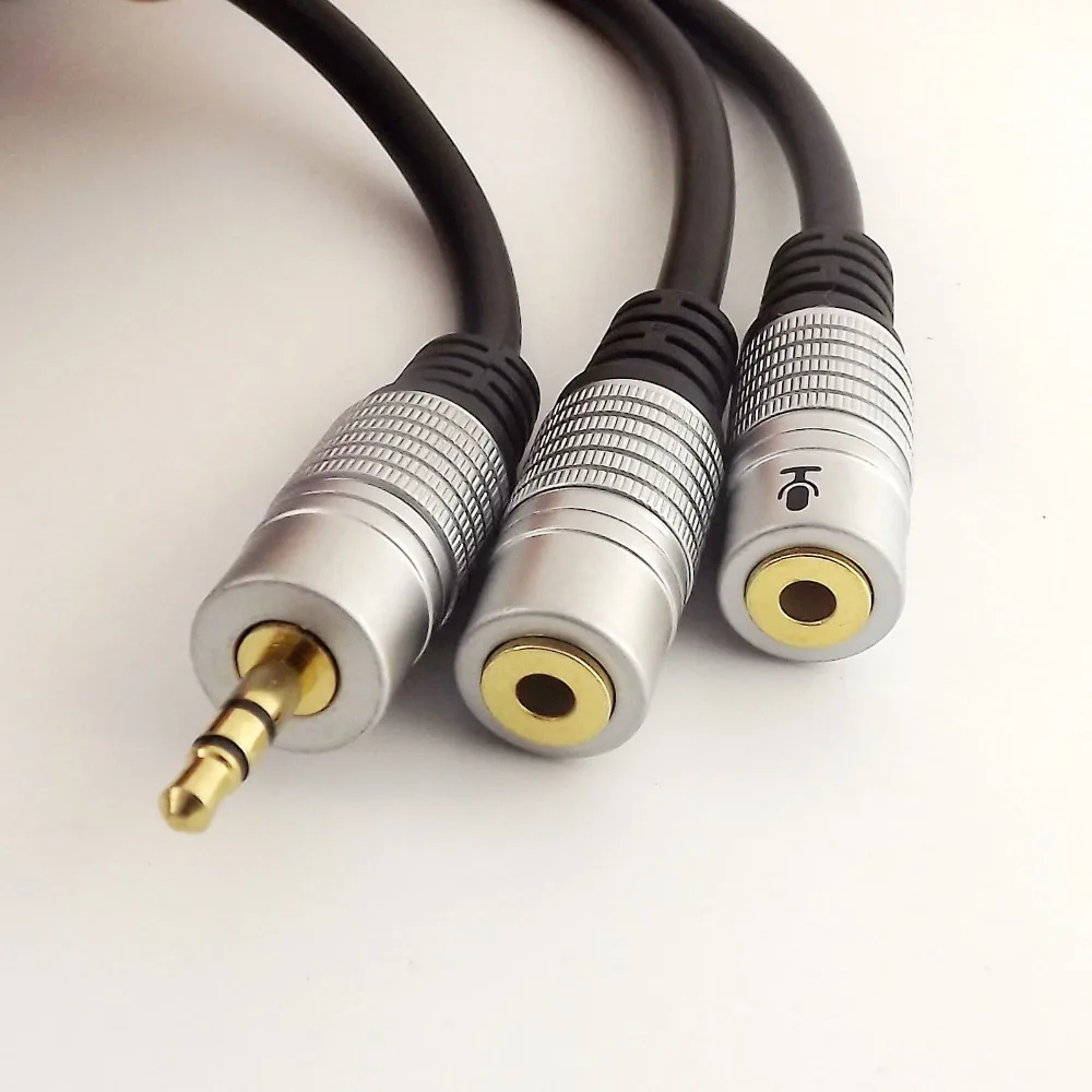 10pc 3 5mm Male 3 Pole Stereo to 2xFemale Extension Headphone Splitter Audio Cable 30cm