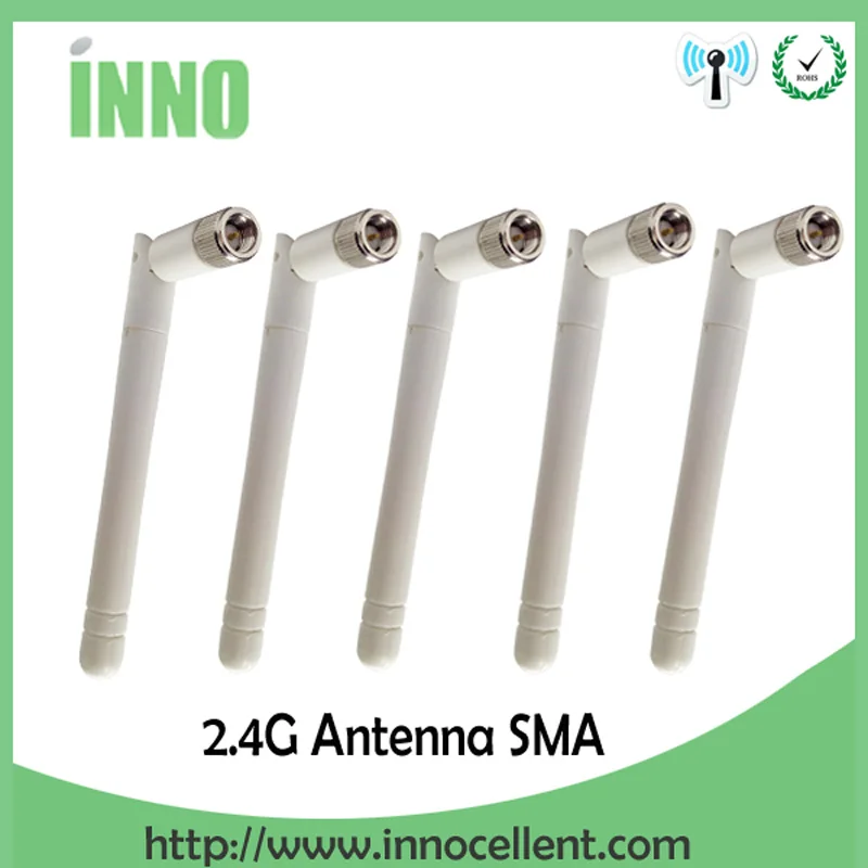 

50pcs/lot 2.4 GHz WIFI Antenna 2dBi-3dbi Aerial RP-SMA connector Omni White for Wireless Router Rubber free shipping