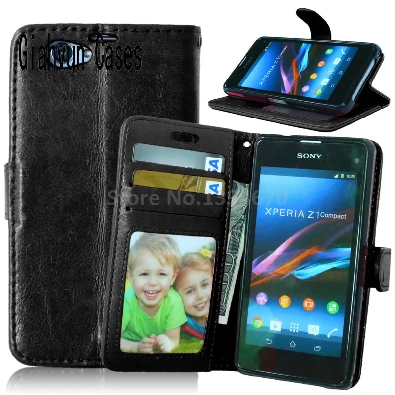 Для sony Xperia Z1Mini Z2 Z3 Z3mini Z4 capa para задняя крышка чехол для телефона кожаный Стенд Фото