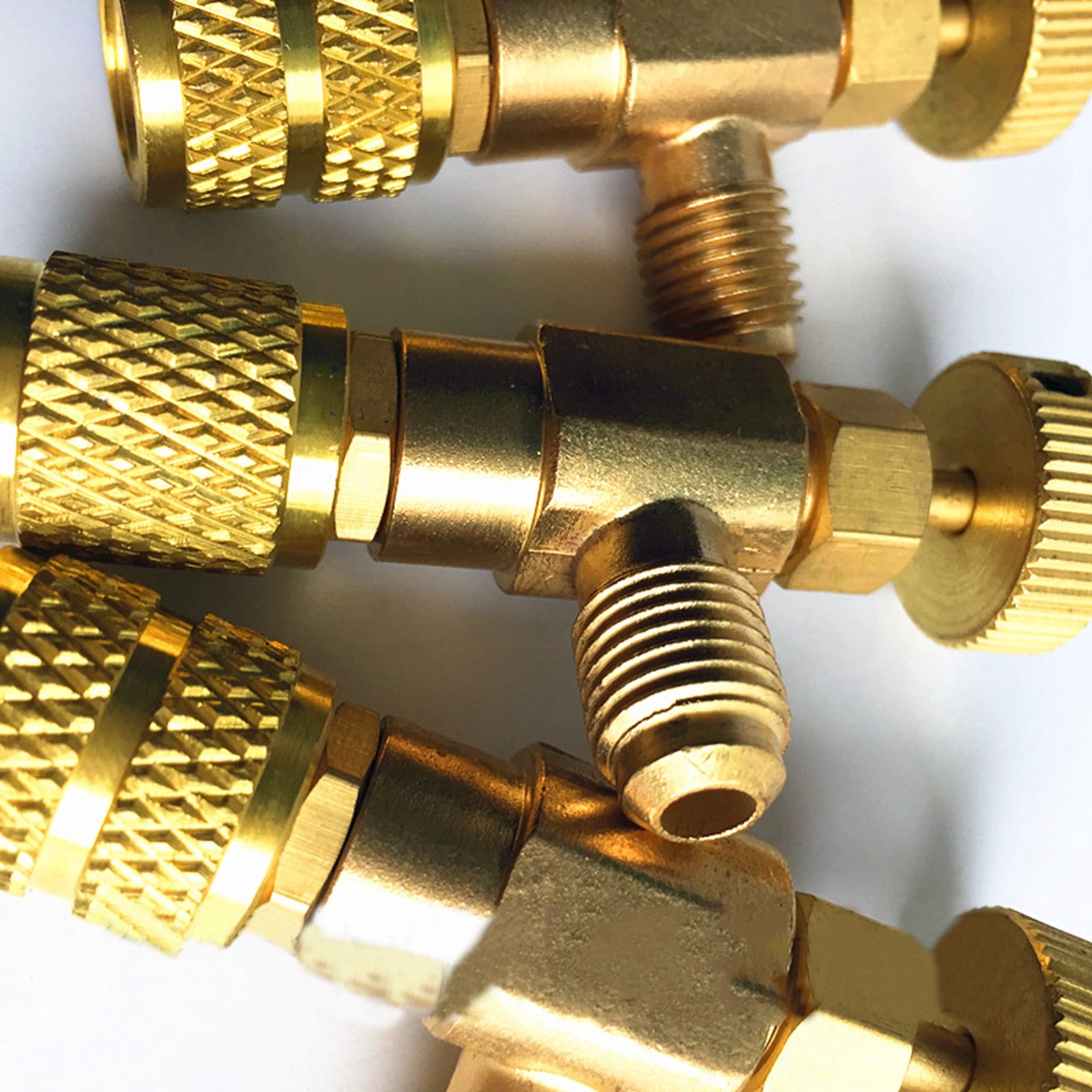 Air Conditioning Refrigerant Safety Valve 1/4 5/16 Refrigeration Charging Adapter
