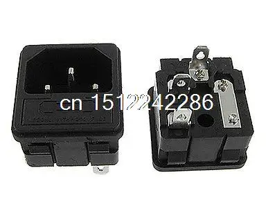 

Baomain 5 IEC320 C14 Inlet Male Power Plug Sockets Clamp Type with Fuse Holder