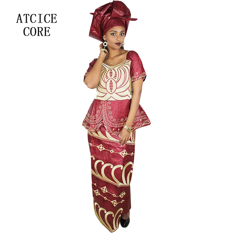 Африканские платья для женщин Базен riche вышивка дизайн длинное платье DP11