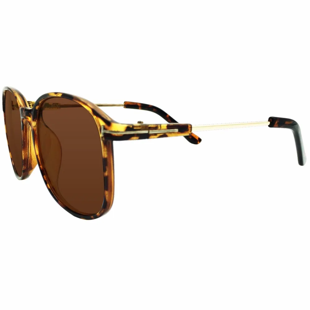 

Tinted Brown Oversize Polarized Prescription Myopia Glasses Mens Womens Tortoise Frame Lens -0.5 to -6.0 Shortsighted Eyeglasses