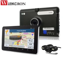 7 inch Car DVR Camera GPS Navigator WIFI 16GB HD 1280X720P AV-IN Parking Camera Truck vehicle Bulit in 16GB Free Map