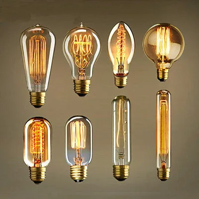 

Edison E27 tungsten filament bulbs Retro light source incandescent warm light art deco yellow droplight