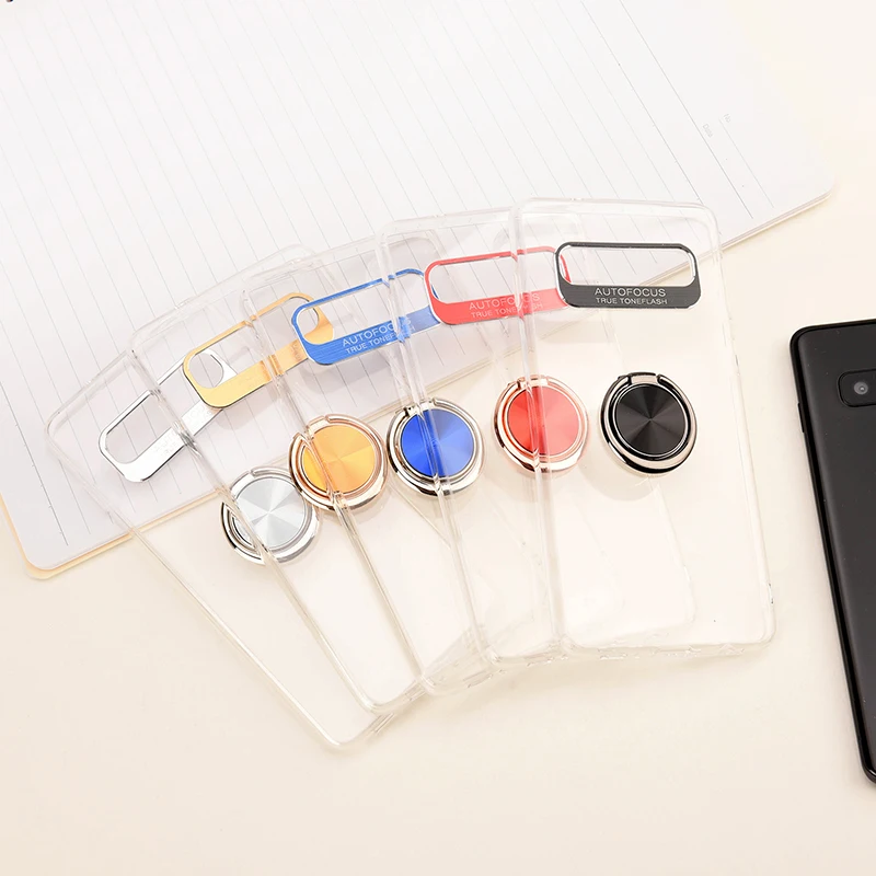 

360 Rotate Ring Bracket Phone Case For Samsung Galaxy S10 S8 S9 Plus Transparent Acrylic Magnetic Cover For Samsung Note 9 S10e