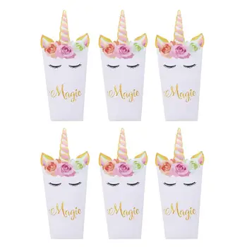 

24Pcs Decorative Popcorn Snack Boxes Premium Paper Rainbow Unicorn Pattern Candy Treat Boxes Popcorn Container for Birthday