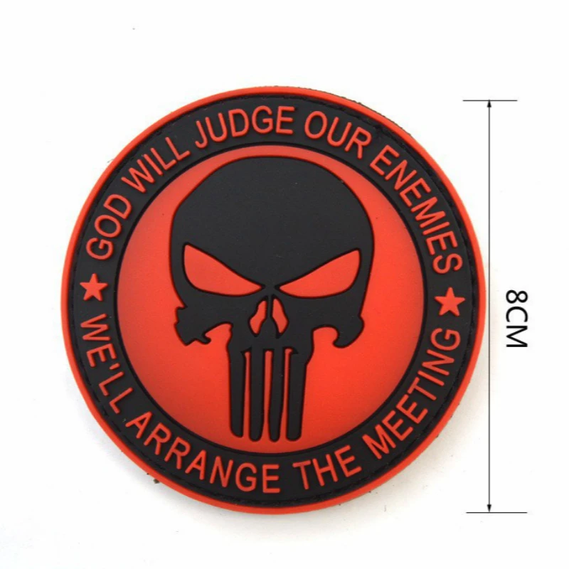

SKULL HEAD PVC Patch Drop Rubber Patches Military Tactical Armband Shoulder Mark Epoxy Sticker