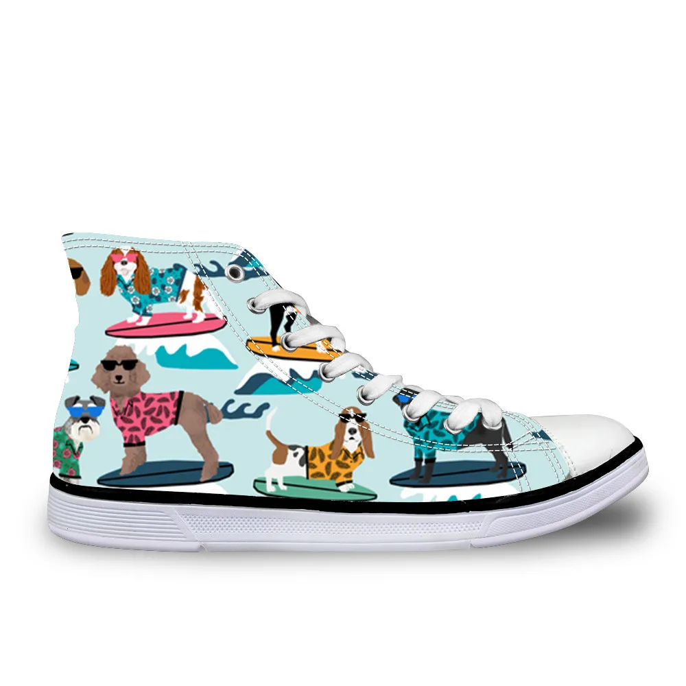 

Sledding Dogs Printed Women Vulcanize Shoes Spring for Female Casual High Top Canvas Shoes Walking Shoes Espadrilles