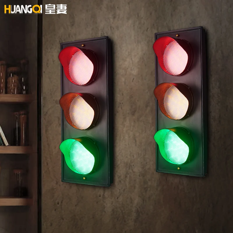 

Retro Red Light Wall Restaurant Bar Cafe corridors personality color iron wall lamp