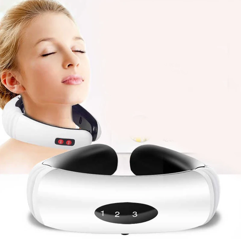 Electric Pulse Back And Neck Massager Far Infrared Heating Pain Relief Tool Health Care