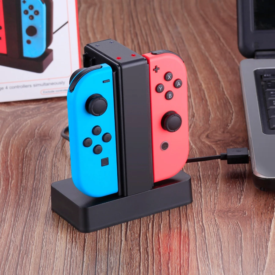 Зарядная док-станция для зарядной станции shandoswitch Joy-Con+ 4 аналоговых колпачка для NS shand Switch Joycons