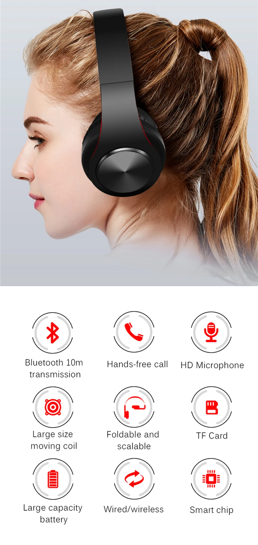 Bluetooth earphone headphone sport Support TF FM radio bass for iphone computer best headphone wireless with mic Sadoun.com