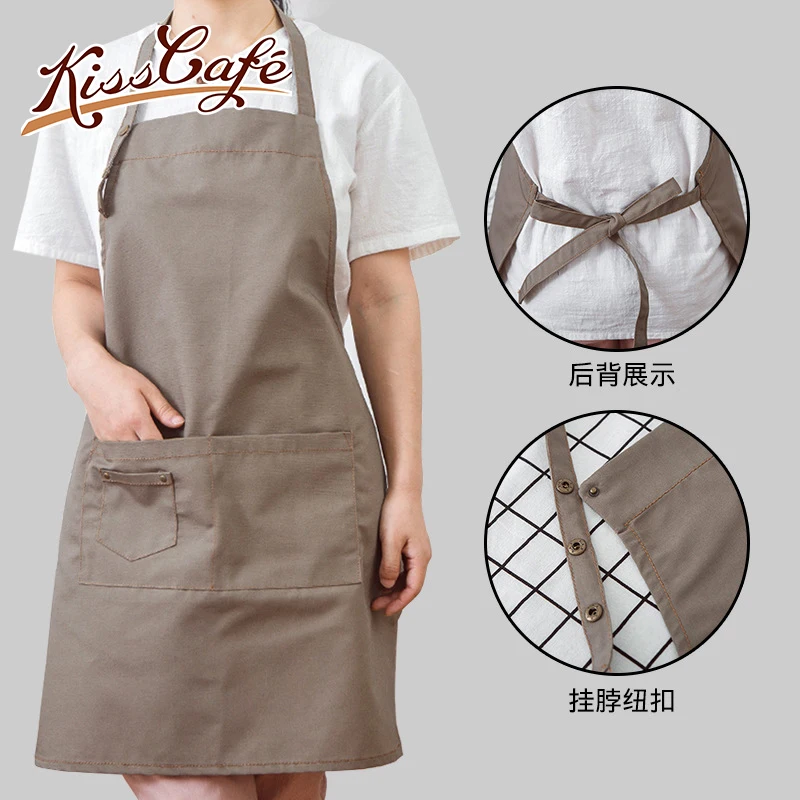 

Pure Color Cooking Kitchen Apron For Woman Men Chef Waiter Cafe Shop BBQ Hairdresser Aprons Custom Logo Gift Bibs Wholesale