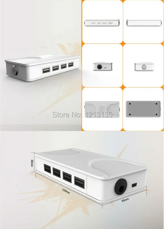 4 ports_cell_phone_security_display_charge_alarm_device