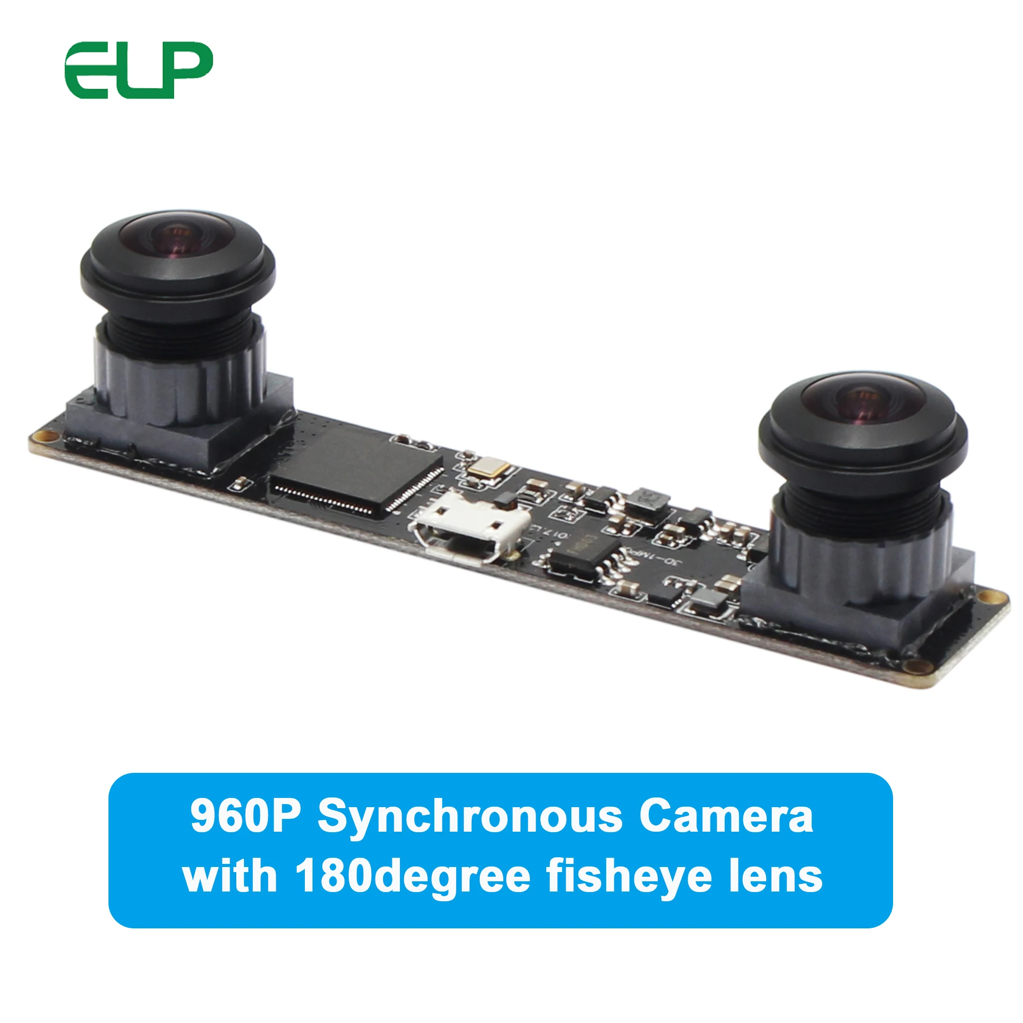 ELP 180 градусов Рыбий глаз двойной объектив синхронная рамка стерео камера USB2.0, Android, Windows, Linux широкоугольная HD веб-камера для робота
