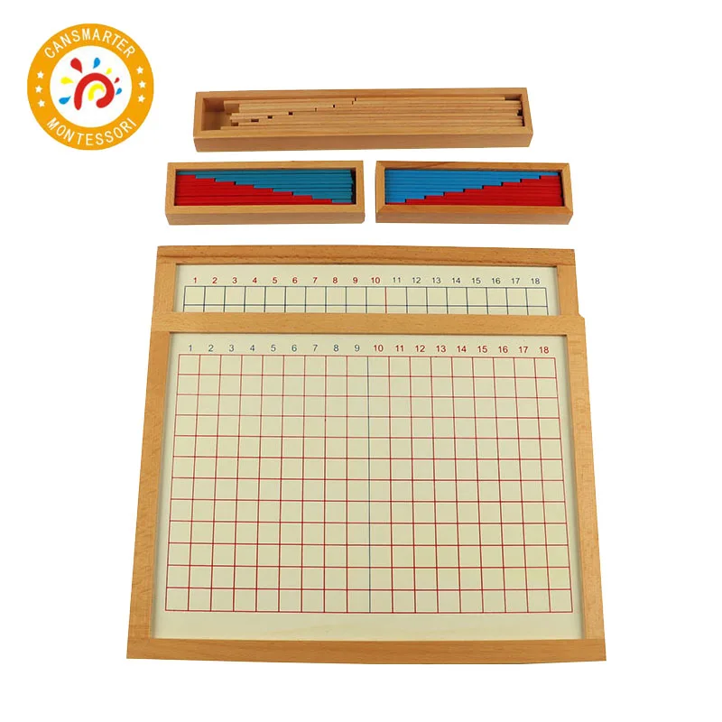 

Baby Toy Montessori Material Math Addition and Subtraction Strip Board