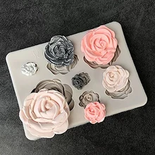 1 шт. розовая силиконовая формочка с цветами торт шоколадная форма свадебные инструменты для украшения торта помадка изделия из сахара, форма для торта