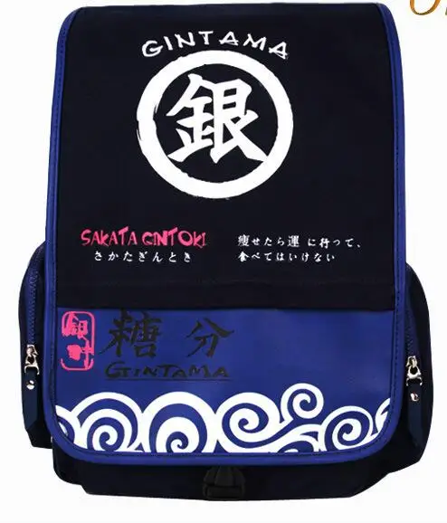 

Anime Gintama backpack canvas unisex zipper large capacity School student bookbag daily backpack